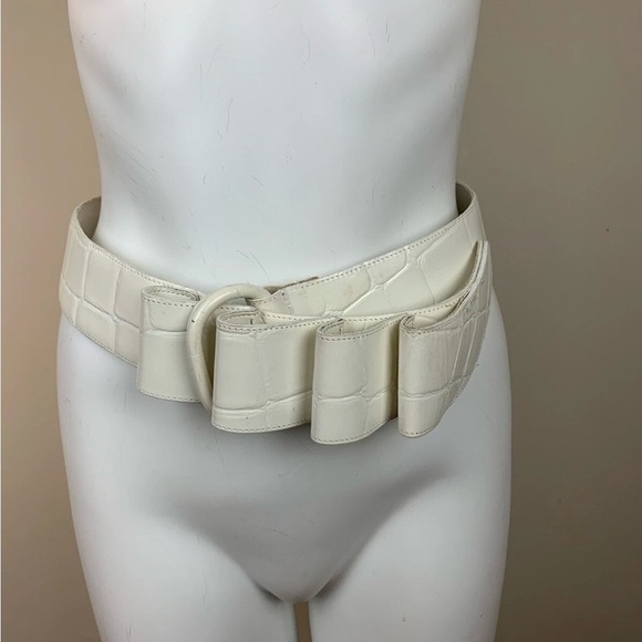 Roberto Dalpra Cream Croc Genuine Leather Bow Belt-Sz 32 main image 13